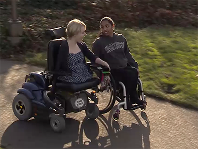 Two people on a path