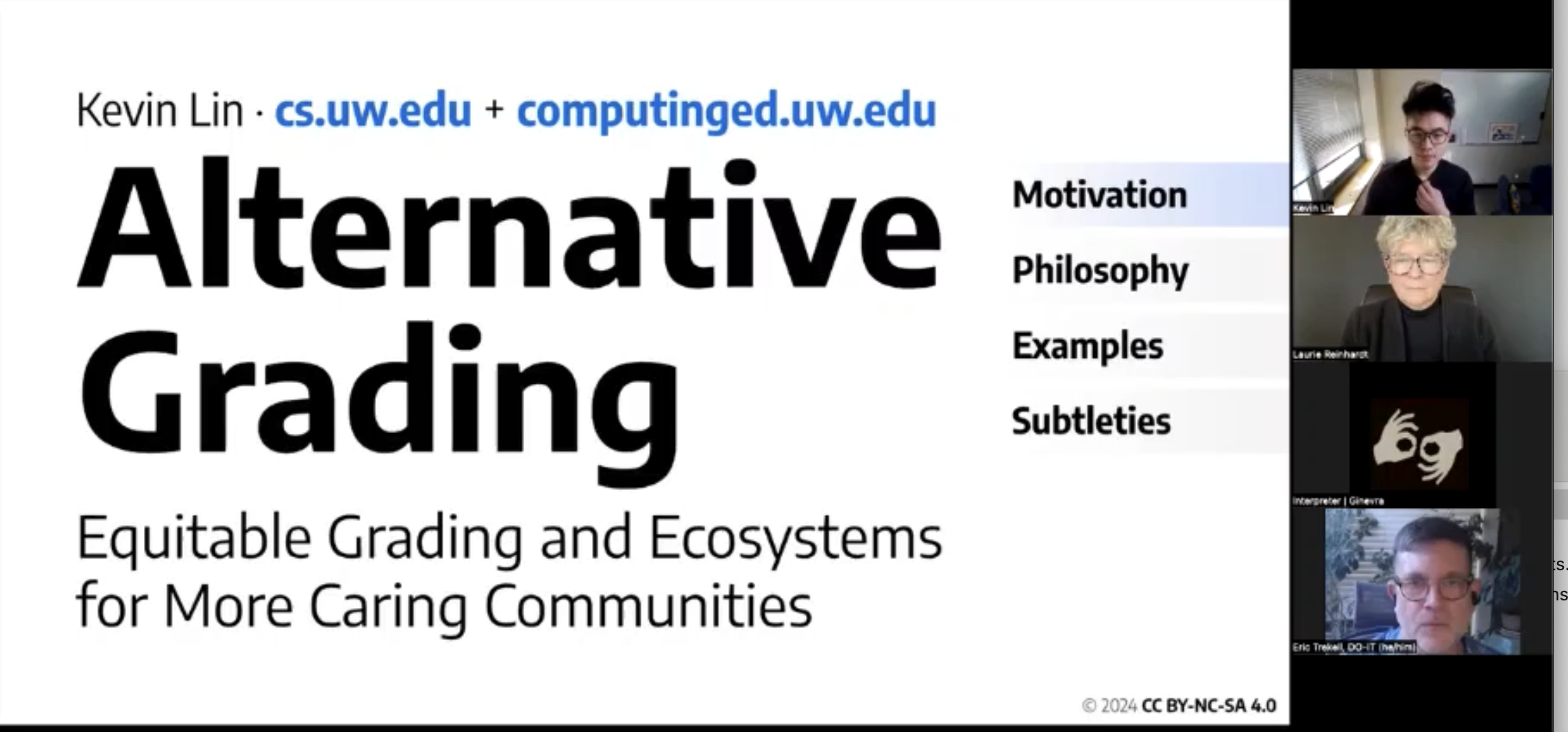 Alternative Grading webinar presentation title page