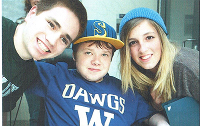 Carl Dunlap with his fellow Scholars and friends Eric and Caleese.