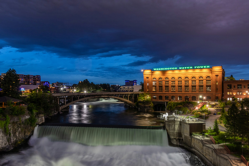 Spokane at night
