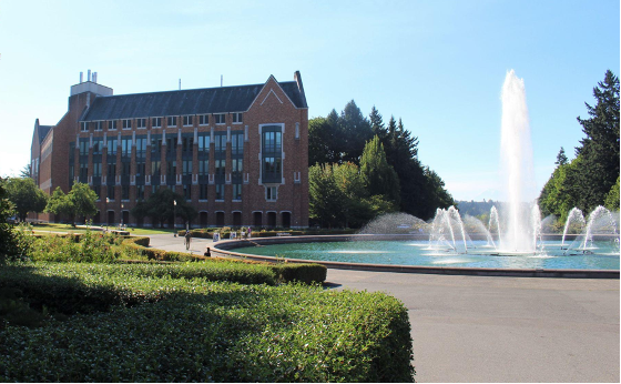 Drumheller Fountain and the Computer Science building