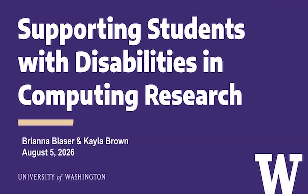 Supporting Students with Disabilities in Computing Research text on a PowerPoint slide.
