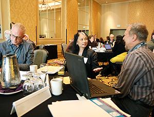 A group of people around a table